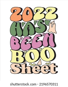 Groovy style Halloween typography t-shirt design, vintage typography t-shirt design, retro Halloween t-shirt design, groovy t-shirt design.