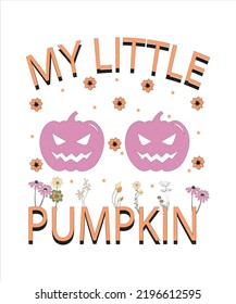 Groovy style Halloween typography t-shirt design, vintage typography t-shirt design, retro Halloween t-shirt design, groovy t-shirt design.