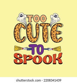 Groovy style Halloween typography t-shirt design, vintage typography t-shirt design, retro Halloween t-shirt design, groovy t-shirt design.
