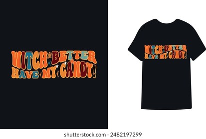 groovy style hallween t-shirt design