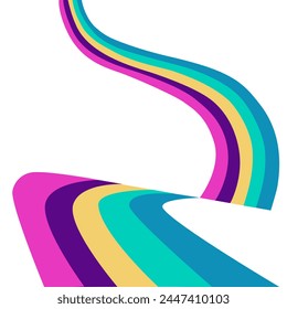 Un estilo estupendo. Fondo de rayas de onda de arco iris.