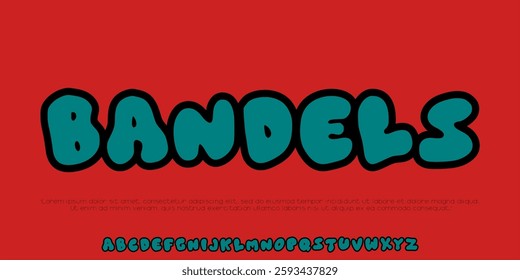 Groovy style vector font. hippy alphabet, illustration vector, style