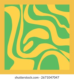 Groovy stylische abstrakte Muster in Grün und Gelb Farben.