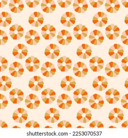 Groovy Summer Flowers Seamless Pattern 70s, 60s Retro style. Vintage Hippie daisy background. Floral Boho trendy fabric, textile design, vector illustration