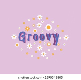 Groovy Summer  typography vector background. life message for your design vector illustration.