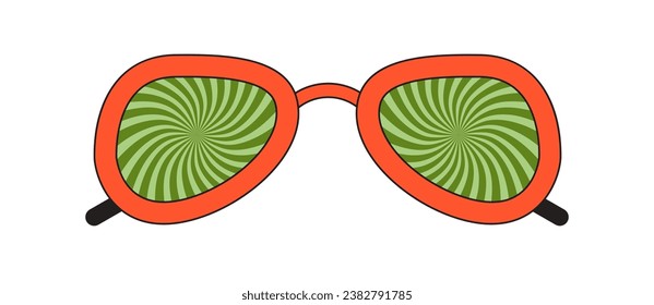Groovy sunglasses. Collection of hippie sunglasses in trendy groovy style