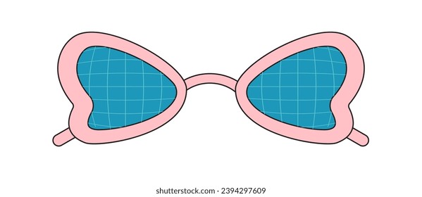 Groovy sunglasses. Collection of hippie sunglasses in trendy groovy style