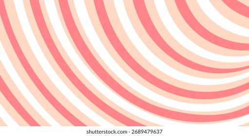Groovy swirl red lines background. Retro hypnosis sun rays abstract illustration. Vector wavy carnival decoration. Semicircles stripes vintage backdrop. Sunburst 70s pop art design.
