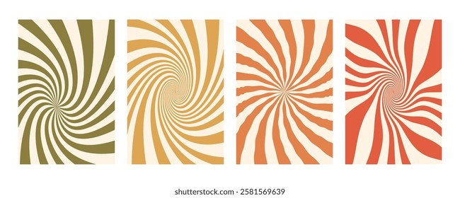 Groovy swirl stripe set. Hand drawn groovy, hippie backgrounds. Y2k aesthetic. Distorted swirl stripes, warped streaks, fluid liquid lines, doodle waves. Swirl rectangle templates collection.