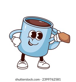Groovy tea cup cartoon
