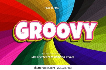 Groovy Text 3D Effect. Text for Fall Event Use and Easy to edit via Graphic Style settings