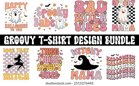 Groovy t-shirt design bundle, Halloween Party T-Shirt design, new vector halloween t shirt designs, printable t shirt design, Halloween eps tshirt, high quality tshirt designs, Halloween t shirt