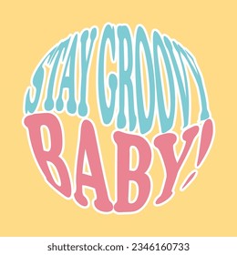 Groovy tshirt poster lettering, hippie, joy. Vector illustration 