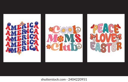 Groovy typography t shirt design. Vector illustration graphics.
