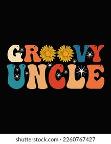 GROOVY UNCLE GROOVY MIMI SIMPLE RETRO WAVE T SHIRT DESIGN