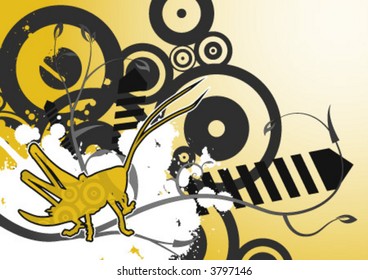 a groovy vector grasshopper