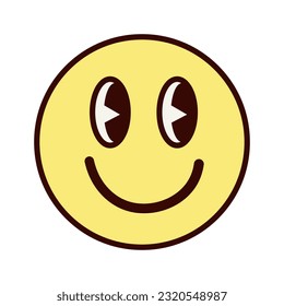 Groovy vector illustration with smile face