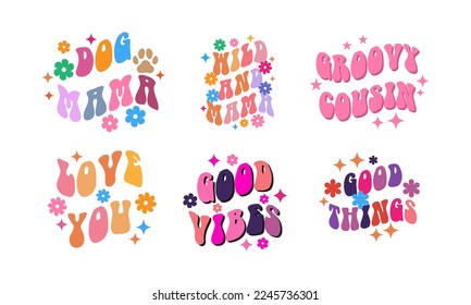 groovy vintage, typography t shirt print design graphic illustration