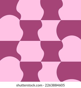 Groovy viva magenta backgrounds. Funky seamless pattern in trendy retro 70s style. Pool backdrop.