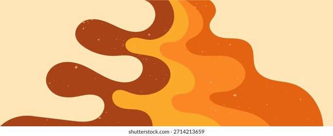 Groovy ondas de cor quente com textura.