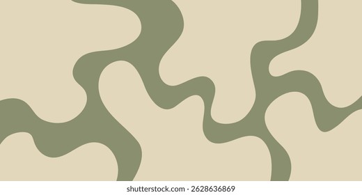 Plano de Fundo das Ondas do Groovy. Psychedelic Abstract Curved Vetor Background in 1970s Hippie Retro Style for Print on Textile, papel de embrulho, web design. Cor Rosa, Laranja, Bege.
