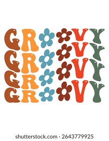 Groovy wavy Bundle, Hippie, Inspirational wavy, Retro groovy, Motivational 70s, Aesthetic wavy, groovy, Text hippie, trendy text