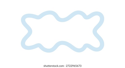 Marco de contorno de borde de rectángulo ondulado groovy en un estilo gráfico de dibujos animados con una línea funky y forma retro y2k. Fondo fresco y diseño de borde único como marco de moda para proyectos visuales creativos.