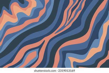 Groovy wavy retro vintage abstract background design for fabric print  textile  wallpaper  tiles  presentation  background 