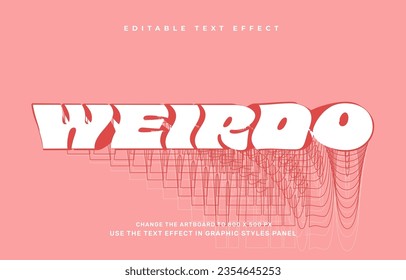 plantilla de efecto de texto modificable groovy weirdo