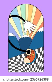 groovy window funny character vector