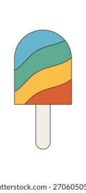 Groovy y2k shape in flat style with wavy summer color. Colorful groovy element has fun retro and playful spirit. Modern flat graphic illustration for pop and trendy projects.