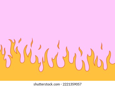 
Groovy yellow flames on a pink background. Abstract fire vector background in 1970s retro hippie style for textile print, wrapping paper, web design and social media.