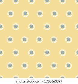 groovy yellow geometric flower pattern. seamless bold retro vector floral pattern. Pretty daisie stylized pattern.