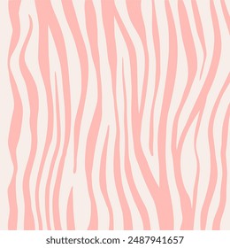 Groovy zebra pattern. Abstract zebra stripes background in groovy flat style. Animal skin tiger stripes collage background in orange and white colors. Hand drawn