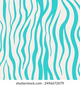 Groovy zebra pattern. Abstract zebra stripes background in groovy flat style. Animal skin tiger stripes collage background in green and white colors. Hand drawn