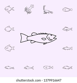 groper icon. Fish icons universal set for web and mobile
