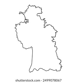 Mapa del distrito de Gros Islet, división administrativa de Santa Lucía. Ilustración vectorial.