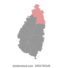 Gros Islet district map, administrative division of Saint Lucia. Vector illustration.