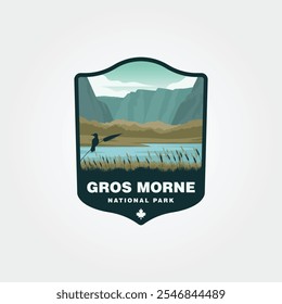 gros morne national park vector travel logo patch