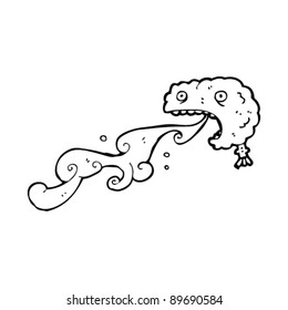 gross brain cartoon character