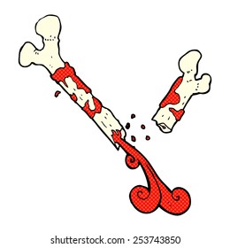 gross broken bone retro comic book style cartoon