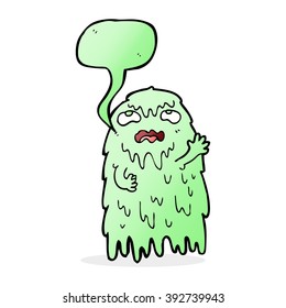 grober Cartoon-Geist mit Sprachblase