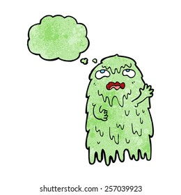 gross cartoon ghost with thought bubble