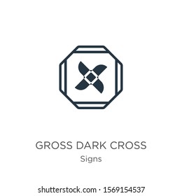 Gross dark cross icon vector. Trendy flat gross dark cross icon from signs collection isolated on white background. Vector illustration can be used for web and mobile graphic design, logo, eps10