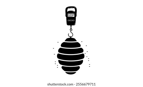 Gross domestic product, black isolated silhouette