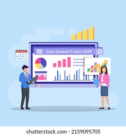 Gross domestic product or GDP statistic concept vector.