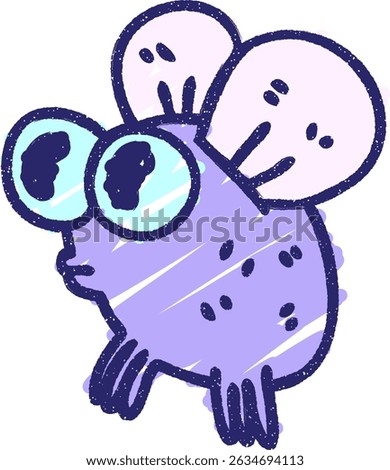 Gross Fly Chalk Drawing in bright neon colors