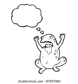 gross frog with thought bubble