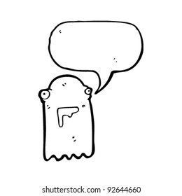 gross ghost with speech bubble