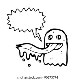 Gross Ghost Sticking Out Tongue Cartoon Stock Vector (Royalty Free ...